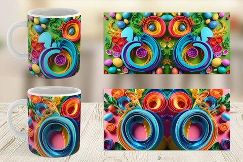Mug Wrap Quilling Paper Colorful Sublimation artnoy 