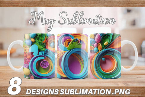 Mug Wrap Quilling Paper Colorful Sublimation artnoy 