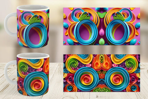 Mug Wrap Quilling Paper Colorful Sublimation artnoy 