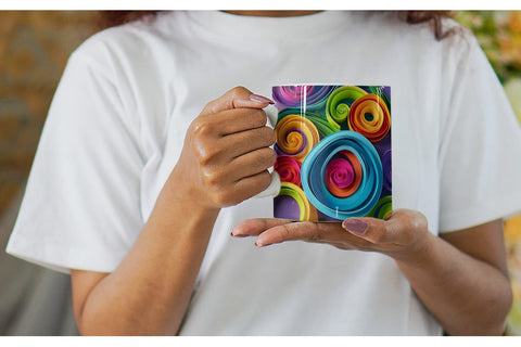 Mug Wrap Quilling Paper Colorful Sublimation artnoy 