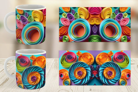 Mug Wrap Quilling Paper Colorful Sublimation artnoy 
