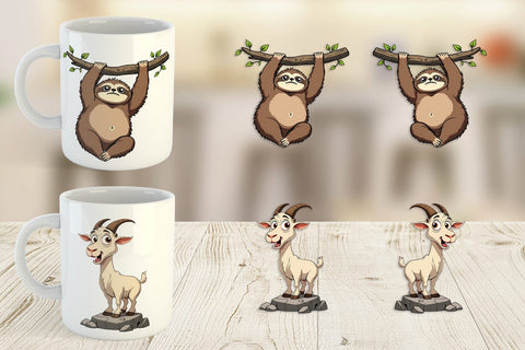 Mug Wrap Quirky Sarcastic Animals Sublimation artnoy 