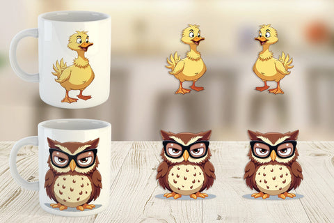 Mug Wrap Quirky Sarcastic Animals Sublimation artnoy 