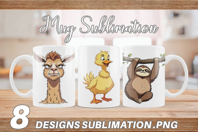 Mug Wrap Quirky Sarcastic Animals Sublimation artnoy 