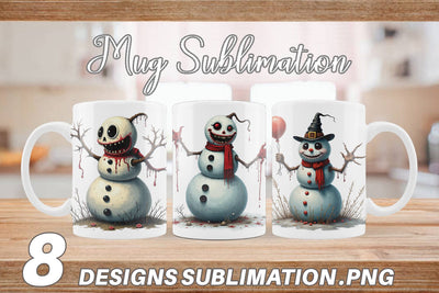 Mug Wrap Quirky Snowman Sublimation artnoy 