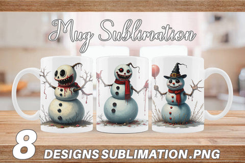 Mug Wrap Quirky Snowman Sublimation artnoy 