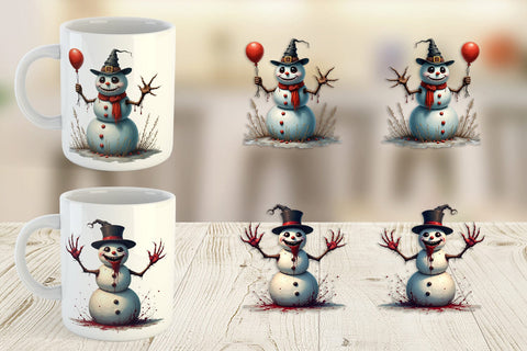 Mug Wrap Quirky Snowman Sublimation artnoy 