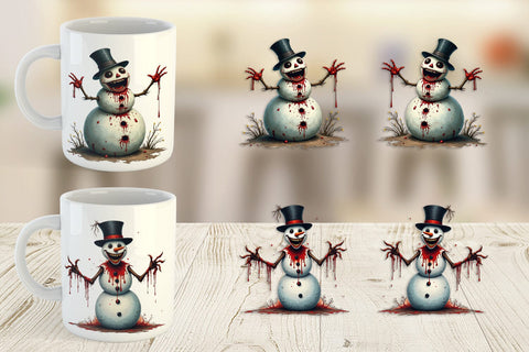 Mug Wrap Quirky Snowman Sublimation artnoy 