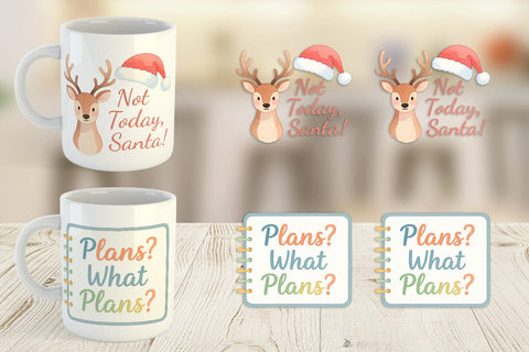 Mug Wrap Quotes Watercolor Christmas Survival Kit Sublimation artnoy 