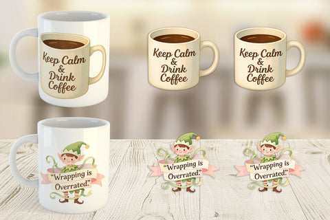 Mug Wrap Quotes Watercolor Christmas Survival Kit Sublimation artnoy 