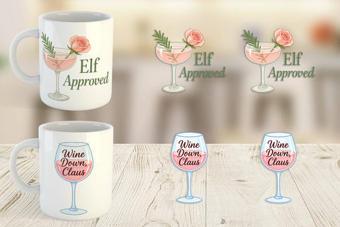 Mug Wrap Quotes Watercolor Holiday Beverage Humor Sublimation artnoy 