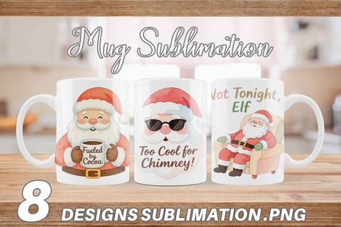 Mug Wrap Quotes Watercolor Sassy Santa Claus Sublimation artnoy 