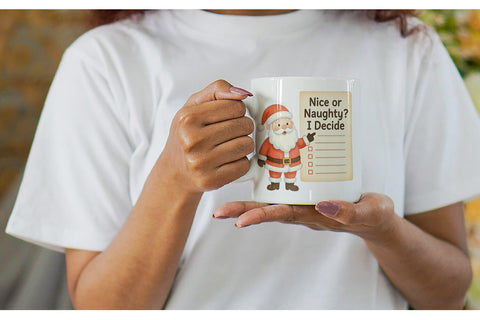 Mug Wrap Quotes Watercolor Sassy Santa Claus Sublimation artnoy 