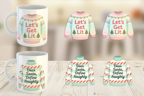 Mug Wrap Quotes Watercolor Ugly Sweater Sass Sublimation artnoy 
