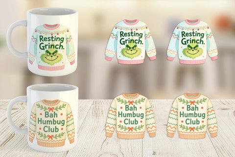 Mug Wrap Quotes Watercolor Ugly Sweater Sass Sublimation artnoy 