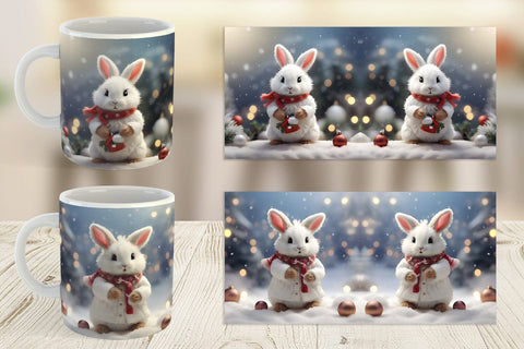 Mug Wrap Rabbit Christmas Sublimation artnoy 