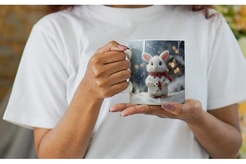Mug Wrap Rabbit Christmas Sublimation artnoy 