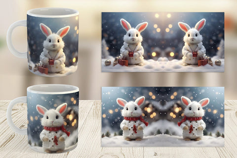 Mug Wrap Rabbit Christmas Sublimation artnoy 