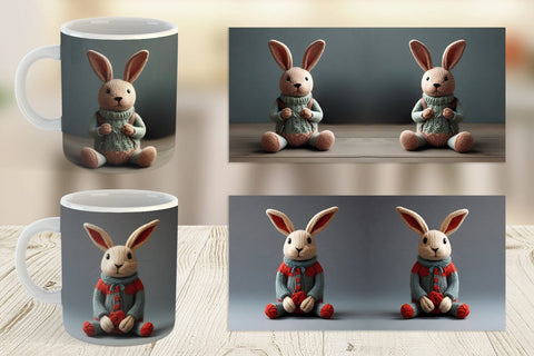 Mug Wrap Rabbit Embroidery Sublimation artnoy 