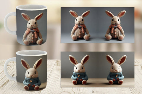 Mug Wrap Rabbit Embroidery Sublimation artnoy 