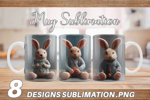 Mug Wrap Rabbit Embroidery Sublimation artnoy 