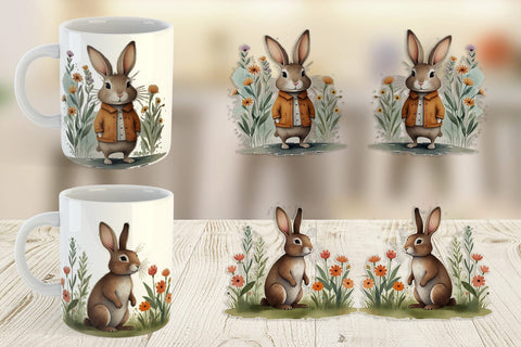 Mug Wrap Rabbit illustration Sublimation artnoy 