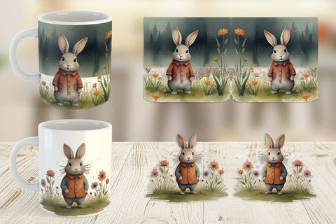 Mug Wrap Rabbit illustration Sublimation artnoy 