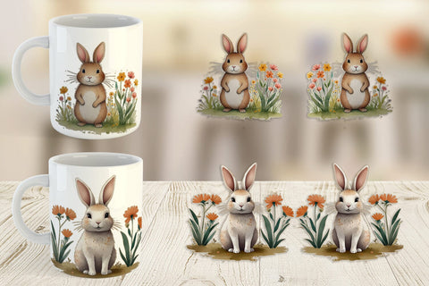Mug Wrap Rabbit illustration Sublimation artnoy 