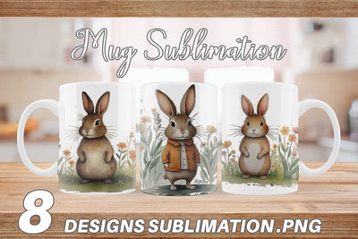 Mug Wrap Rabbit illustration Sublimation artnoy 