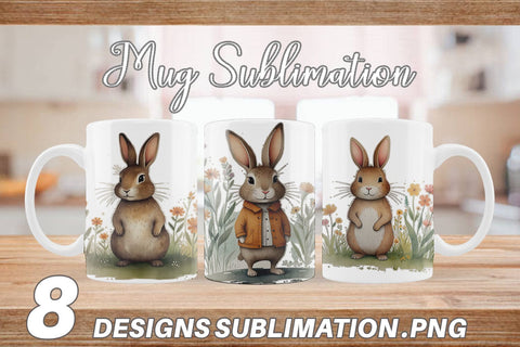 Mug Wrap Rabbit illustration Sublimation artnoy 