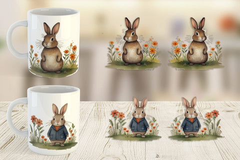Mug Wrap Rabbit illustration Sublimation artnoy 