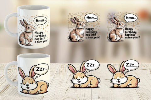 Mug Wrap Rabbit Mood Sublimation artnoy 