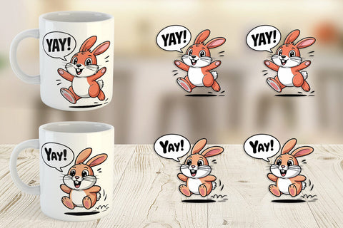 Mug Wrap Rabbit Mood Sublimation artnoy 