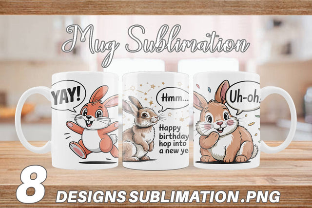 Mug Wrap Rabbit Mood Sublimation artnoy 