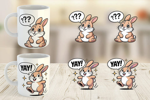 Mug Wrap Rabbit Mood Sublimation artnoy 