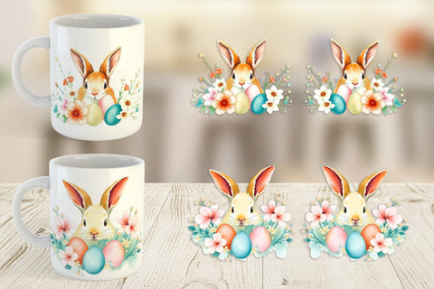 Mug Wrap Rabbit Peeking Sublimation artnoy 