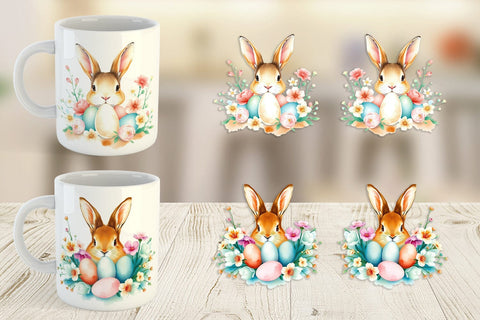 Mug Wrap Rabbit Peeking Sublimation artnoy 