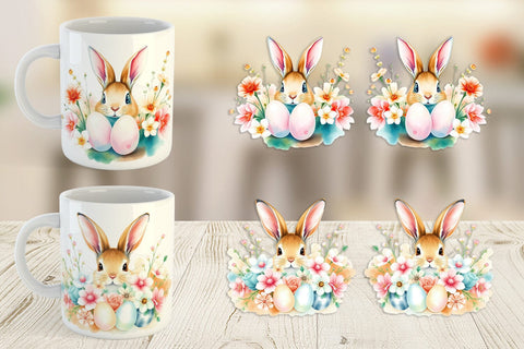 Mug Wrap Rabbit Peeking Sublimation artnoy 