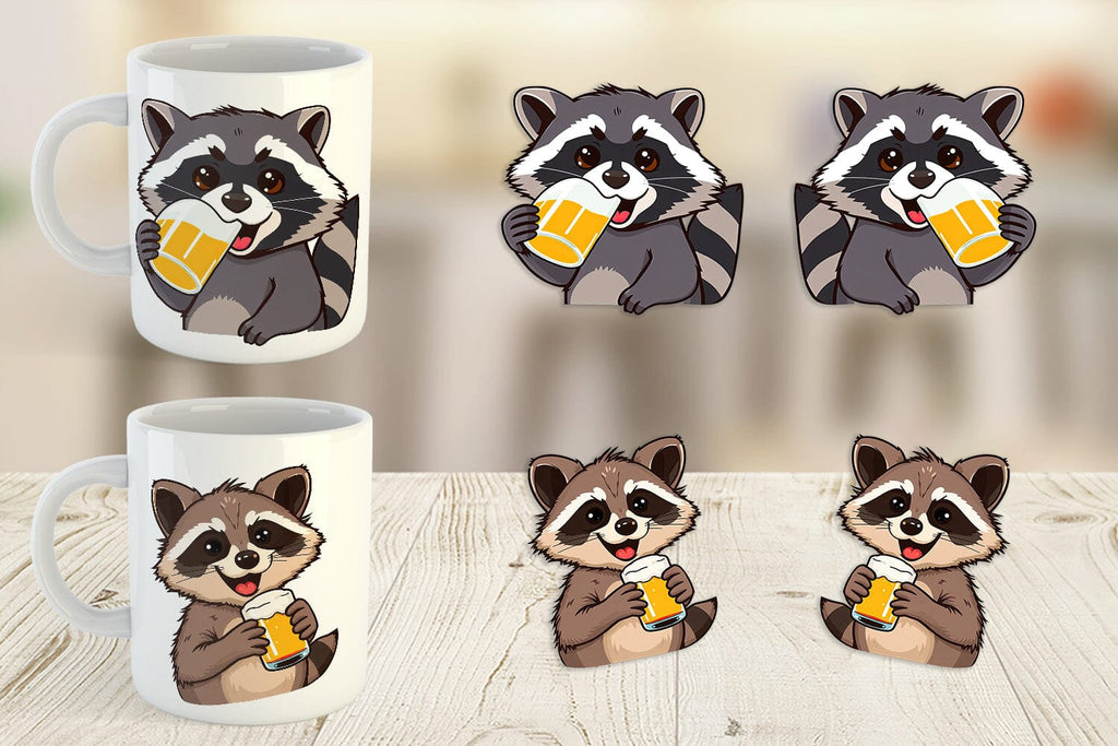 Mug Wrap Raccoon Beer Day - So Fontsy
