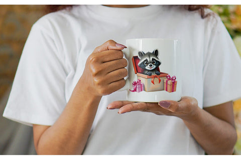 Mug Wrap Raccoon Gift Sublimation artnoy 