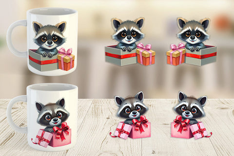 Mug Wrap Raccoon Gift Sublimation artnoy 