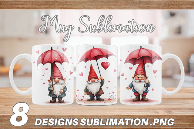Mug Wrap Rain Umbrella Gnome Sublimation artnoy 