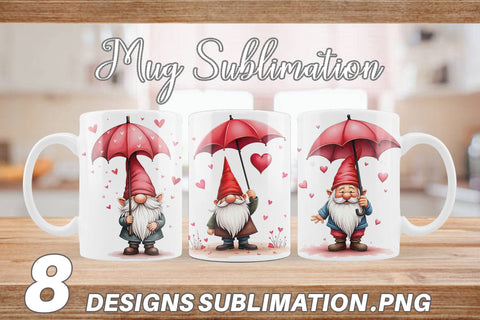 Mug Wrap Rain Umbrella Gnome Sublimation artnoy 