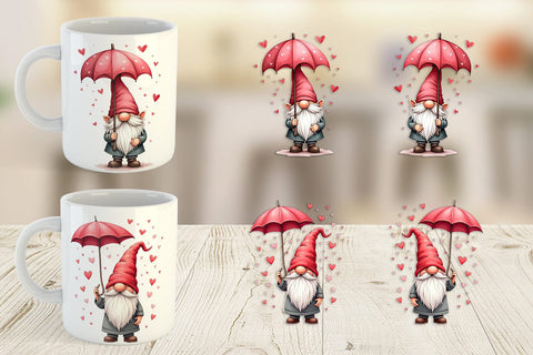 Mug Wrap Rain Umbrella Gnome Sublimation artnoy 