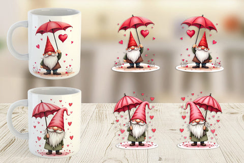 Mug Wrap Rain Umbrella Gnome Sublimation artnoy 