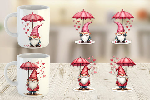 Mug Wrap Rain Umbrella Gnome Sublimation artnoy 