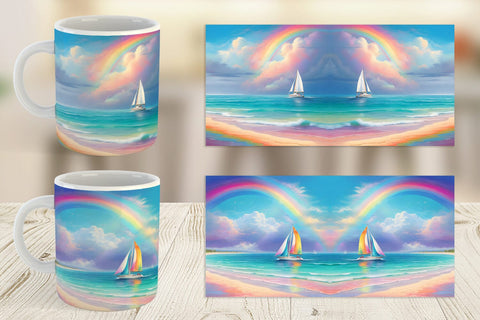 Mug Wrap Rainbow Beach Sublimation artnoy 