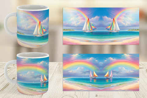 Mug Wrap Rainbow Beach Sublimation artnoy 