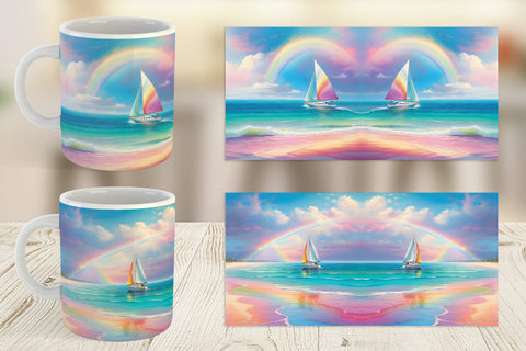 Mug Wrap Rainbow Beach Sublimation artnoy 