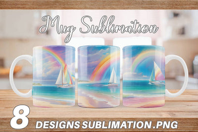 Mug Wrap Rainbow Beach Sublimation artnoy 